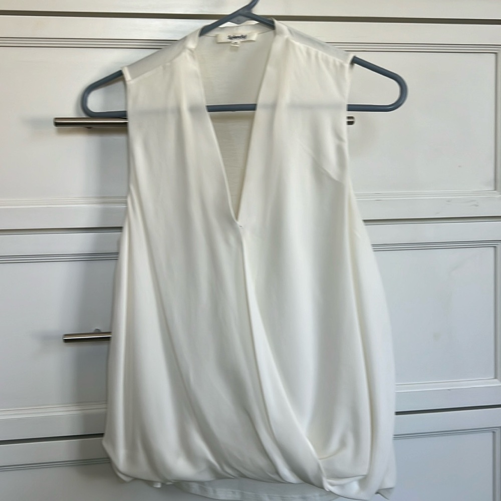 Splendid Solid Surplice Tank Off White - image 1
